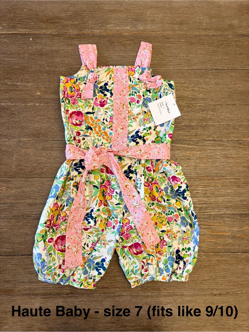 Haute Baby Pink Floral Girls' Romper Jumpsuit